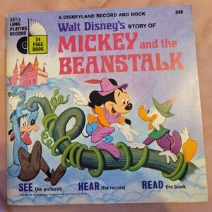 Disneyland Record & Book Set in Red, Yellow, Black, Green, Blue